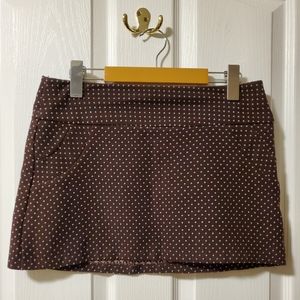 🔴 NWOT Twik brown mini skirt with pink polka dots